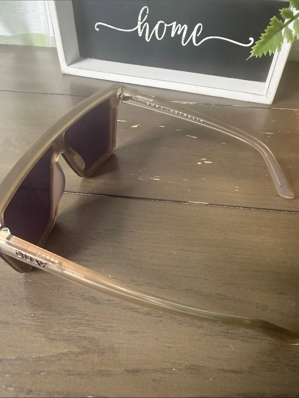 Quay Australia Black Shield Sunglasses with Tinted Lenses